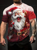 Christmas Pattern Print T-shirt, Men's Casual Comfy Crew Neck Tee, Trendy Short Sleeve Top For Summer Daily Wear