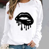 Women's Fashion Casual Round Neck Geometric Pattern Printed Sports Sweater