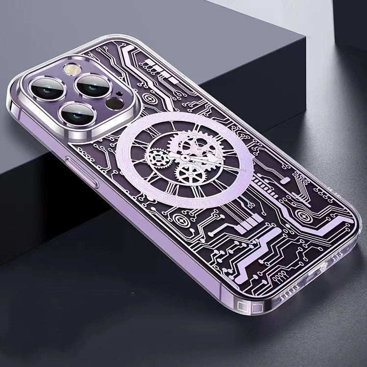 Gold Plated Transparent Magnetic Wireless Charger Mobile Phone Case