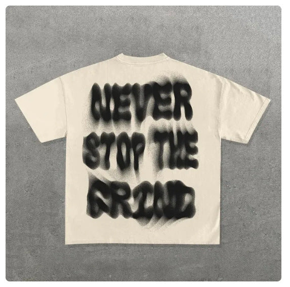 Hip Hop Pattern Printed T-shirt Large Profile Gothic Top