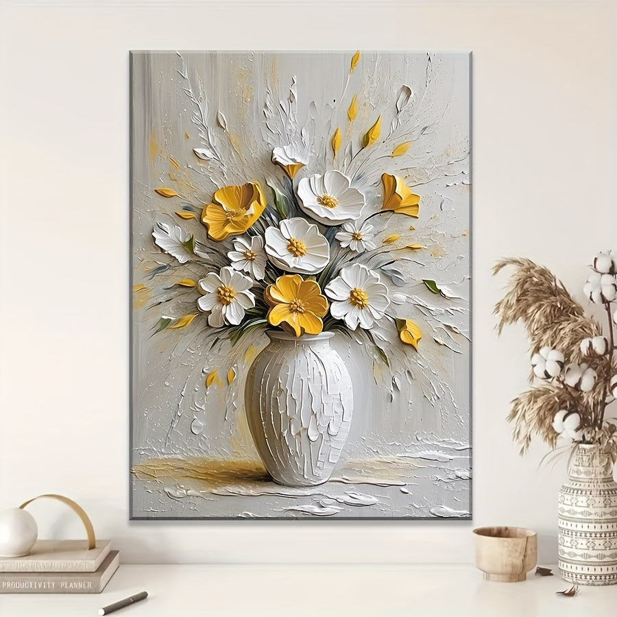 Elegant Flower HD Printing Painting Floral Art Canvas Painting Creamy Wall Painting Suitable for Office, Corridor, Living Room, Bedroom, Bathroom, Room, Coffee Shop, Book Bar Wall Art Decoration Fashion Home Decoration Painting Perfect Gift