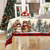 Christmas Snowman Tablecloth with Pine Tree Design - Durable Polyester Holiday Table Decor for Home, Parties - Universal Fit, Machine Made, Perfect for Christmas, Winter, New Year Celebrations - Pack of 1