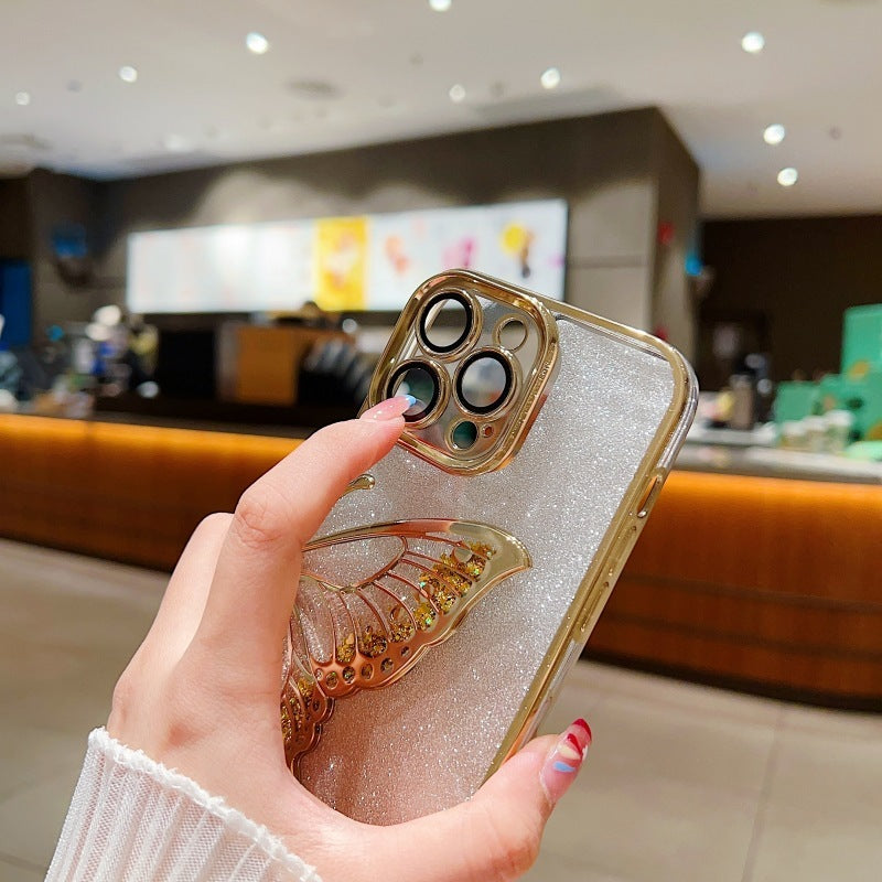 Phone Case Three-dimensional Quicksand Butterfly Protective Cover