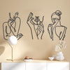 Art Woman Silhouette Interior Decoration Iron Line Metal Wall Space Wall Hanging