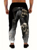 Men's Spooky Halloween Skeleton Print Joggers - Casual Drawstring Sweatpants with Relaxed Fit for a Comfortable Gift Idea