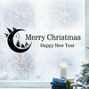 Merry Christmas & Happy New Year Wall Decals - Santa Claus, Snowman, and Moon Vinyl Stickers with Quotes for Festive Home Decor