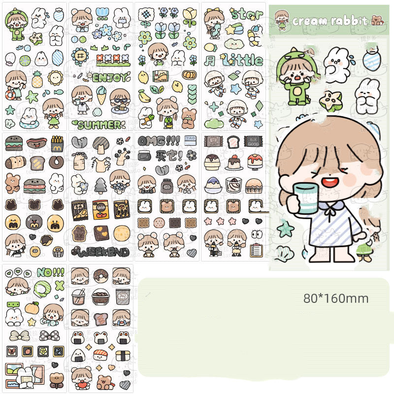 Hand Account Waterproof Sticker Water Cup Decoration Small Pattern Cartoon Girl
