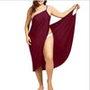 Stitching Solid Color Sexy Beach Dress Suspender One-piece Skirt