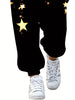 Star Print Drawstring Pants, Casual High Waist Jogger Pants, Women's Clothing