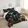 Blue Moth Bedding Sets, Boho Sun And Moon Comforter Set Hippy Mushroom Duvet Bohemian Butterfly Dragonfly Comforter, Wild Animal Quilt Set Mystic Starry Night Bedroom Decor, Black