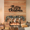 Merry Christmas Metal Wall Sign - Artistic Iron Cutout Home Decor for Holiday Season