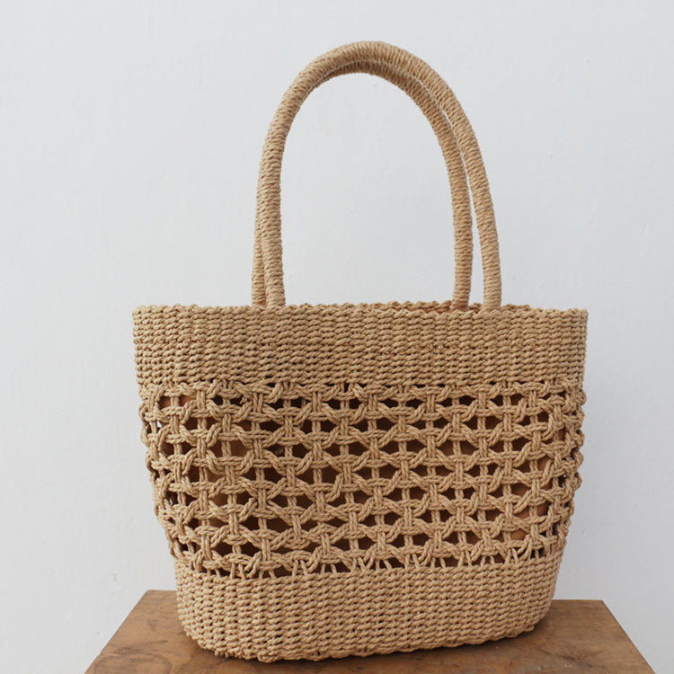 Women's Straw Woven Hollow Hand-held Woven Bag
