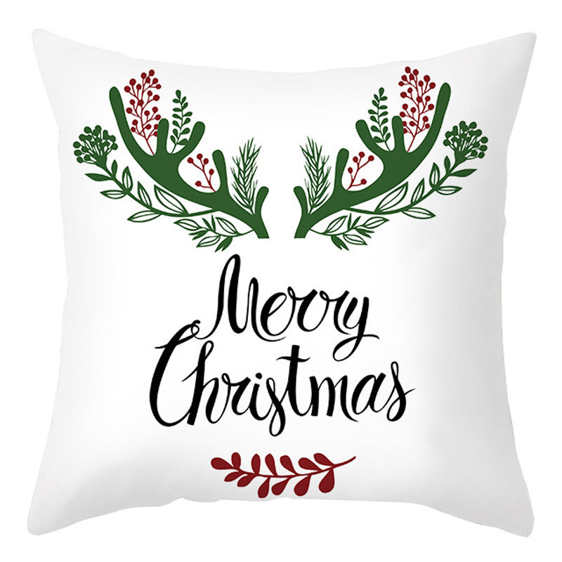 Christmas Pillow Cover Cartoon Letter Print Cushion Cover Office Sofas Pillow Cover