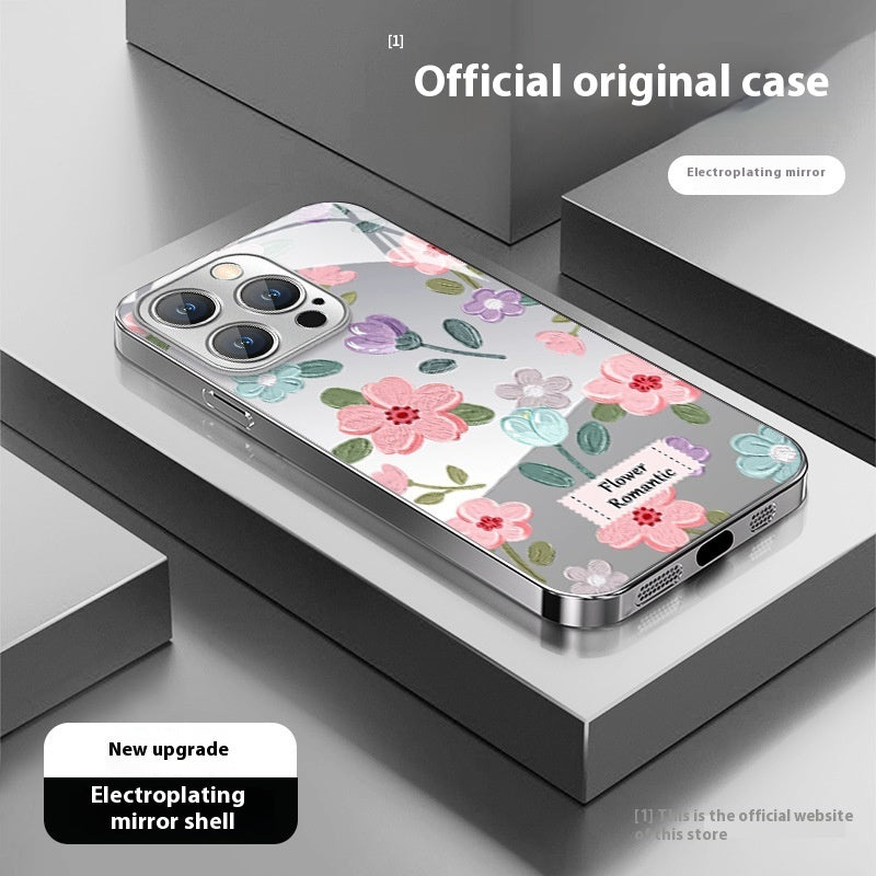 Ins Oil Painting Flower Mirror Phone Case
