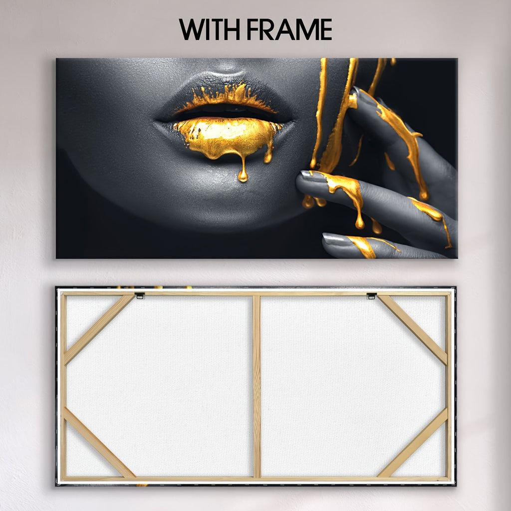 1pc Nordic Chic Framed Canvas Art Print - Waterproof & Odorless, Ink on Canvas, Pine Wood Frame, Transverse Orientation, Art Deco Fashion Theme, Ideal for Bedroom, Living Room, Office, and Dormitory Decoration Wooden Frame - Thickness 1.5inch