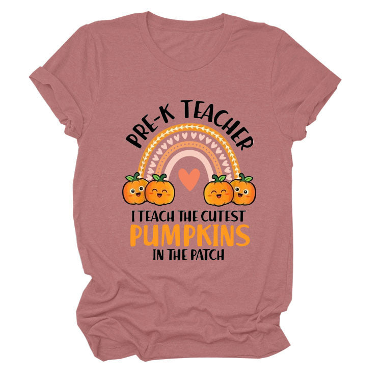 Pumpkin Love Rainbow Halloween Short Sleeve T-Shirt
