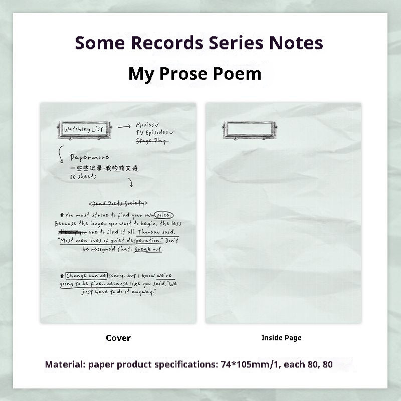 Notepad Simple Style Journal Decoration Learning Message