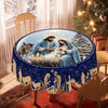 Vibrant Blue Plaid Christmas Tablecloth - Embossed Edges, Waterproof, Stain-Resistant, Easy Care, Perfect for Holiday Dining & Kitchen Decor, Available in 4 Sizes (Round & Square)