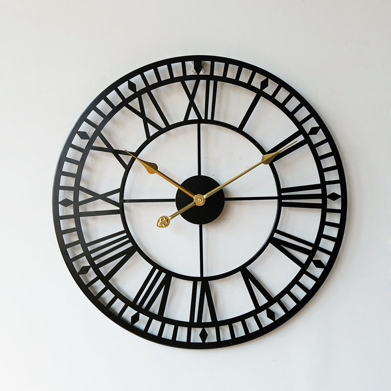 Wrought Iron Hollow 16-inch Wall Clock Living Room Pocket Watch