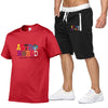 Cotton T-shirt fashion print short sleeve