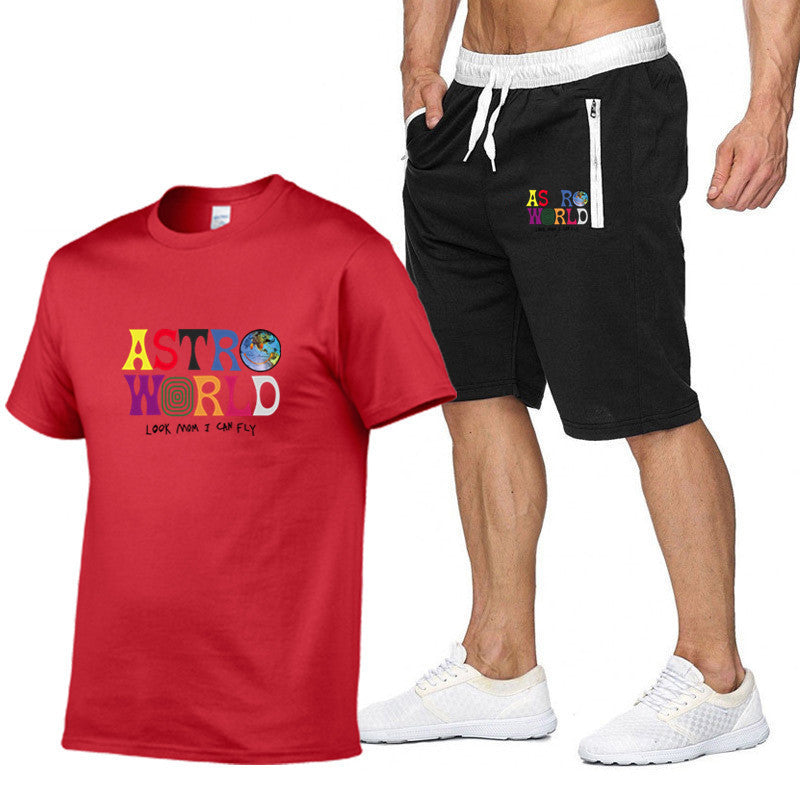Cotton T-shirt fashion print short sleeve