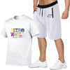 Cotton T-shirt fashion print short sleeve