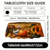 Autumn Harvest Round Tablecloth - Pumpkin, Sunflower & Leaves Design | Stain & Waterproof Polyester Cover for Parties, Home Kitchens & Outdoor Events, for Thanksgiving, Autumn