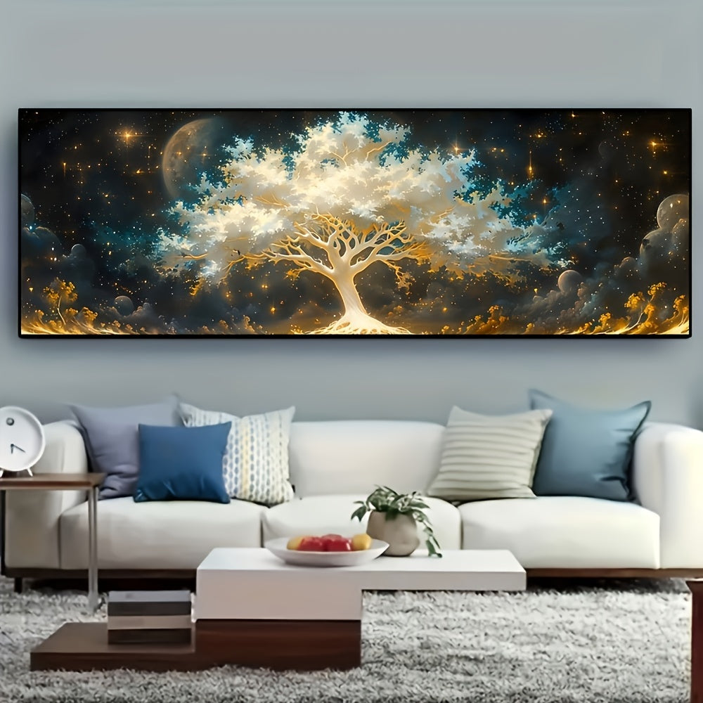 Large Tree Of Life Canvas Print - Abstract Painting Wall Art - Decorative Art Classic Contemporary Style - Geometric Patterns - Spring And Summer Seasons - Kitchen, Bathroom, Living Room, Bedroom Decoration - Painted Art On Canvas (Frameless)