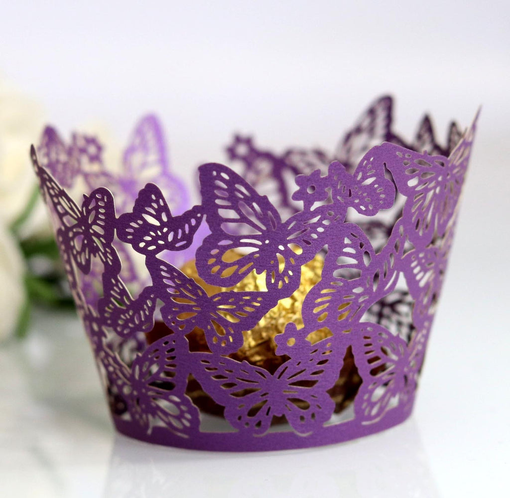 Direct Selling Wedding Baking Cake Paper Cups Hollow Surrounding Border Butterfly Cup Cake Zhejiang Factory In Stock Wholesale