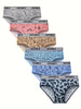 6pcs Men's Alphabets Cotton Briefs Underwear, Comfortable Medium Stretch Underwear Panties