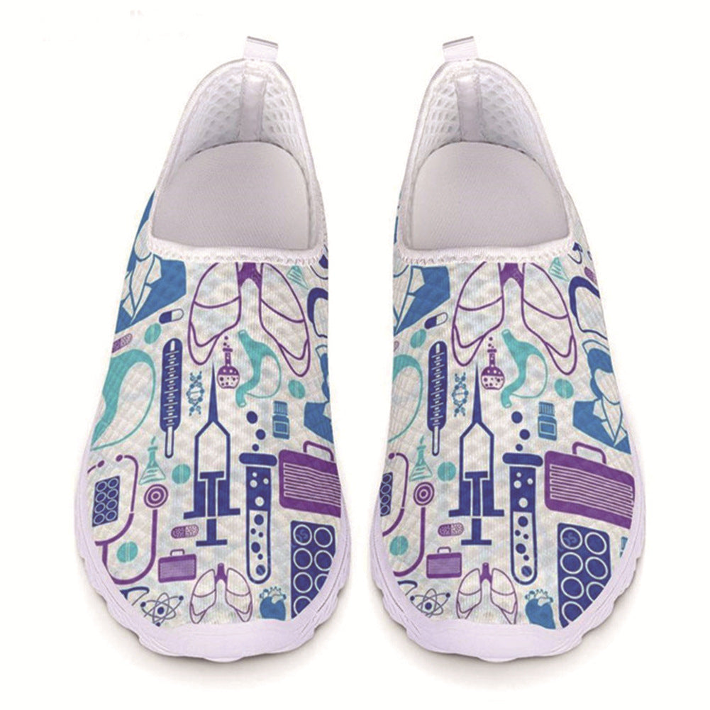 Nurse cartoon printed shoes