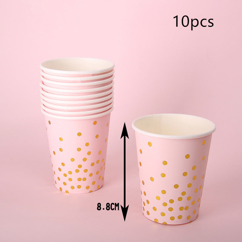 Gold dotted paper cup with foundation