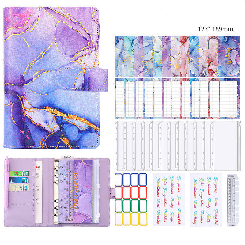 6 Loose leaf Binder Journal Book Marbling Notebook