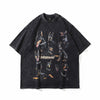 TKPA American Style Hip Hop Retro Washed And Worn Angel Print Short Sleeve
