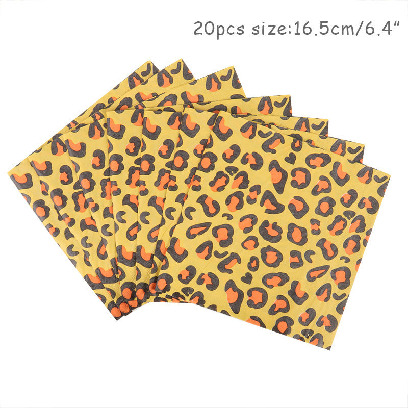 Tiger pattern paper plate paper cup