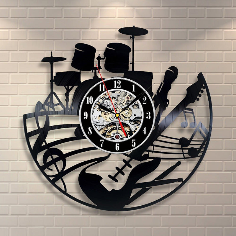 Vinyl Drum Set Vinyl Record Clock Digital Wall Clock