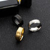 Mens Wedding Rings Black Sliver Gold Pure 8MM Rings