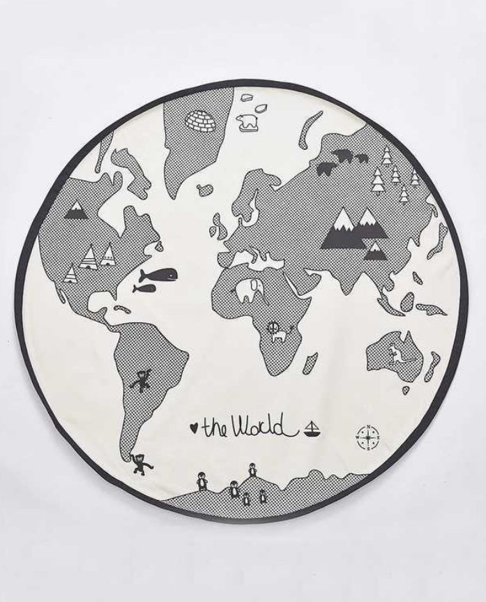 World Map Play Mats Funny Cartoon Newborn baby Carpet Boy Girl Crawling Blanket Kids Round Maze Game Mat Play Toys