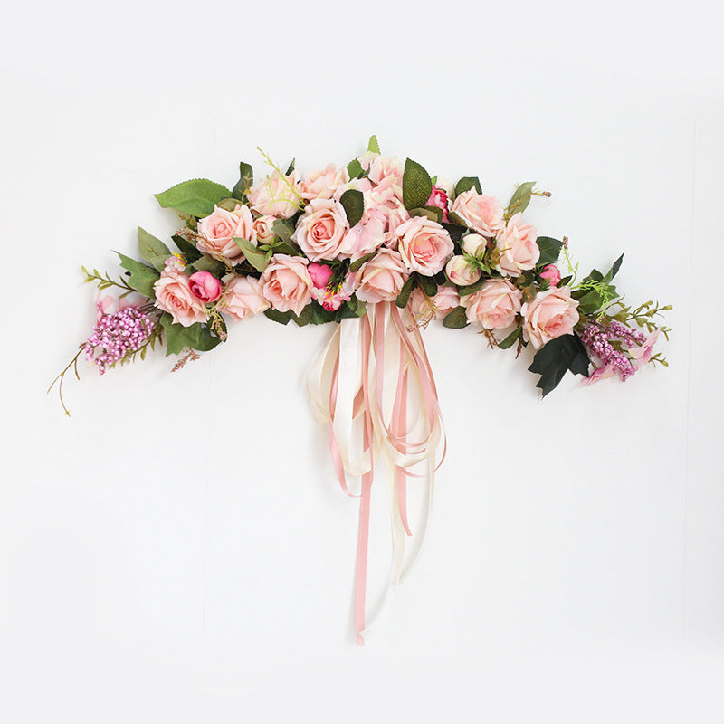 The rose flower wreath hanging wall flowers simulation round heart-shaped ornaments wedding wedding room decoration decoration wall Home Furnishing
