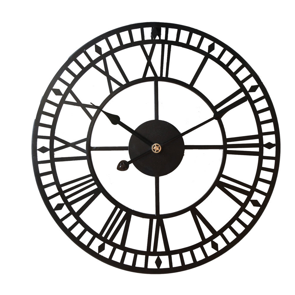 Wrought Iron Hollow 16-inch Wall Clock Living Room Pocket Watch