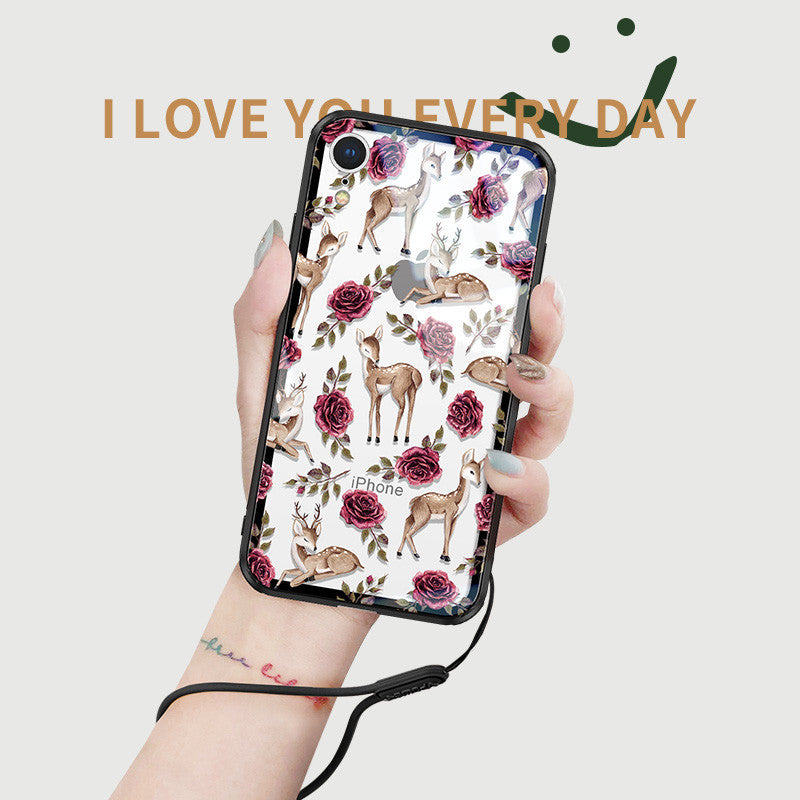 Compatible with Apple , Transparent Glass Full Drop Proof Ultra-thin Mobile Phone Case