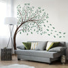 Set of 4 Large Creative Tree Wall Stickers - Vivid Green Leaf Pattern, Self-Adhesive & Removable Decals - Enhance Bedroom, Entryway, Living Room, Porch Decor - Durable, Hassle-Free Home Accent