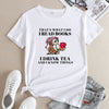 Women's Fashion Owl Letters Fashion Round Neck Short Sleeve
