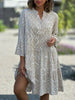 Women's V-neck Flared Sleeves Cake Flowers Stitching Dress