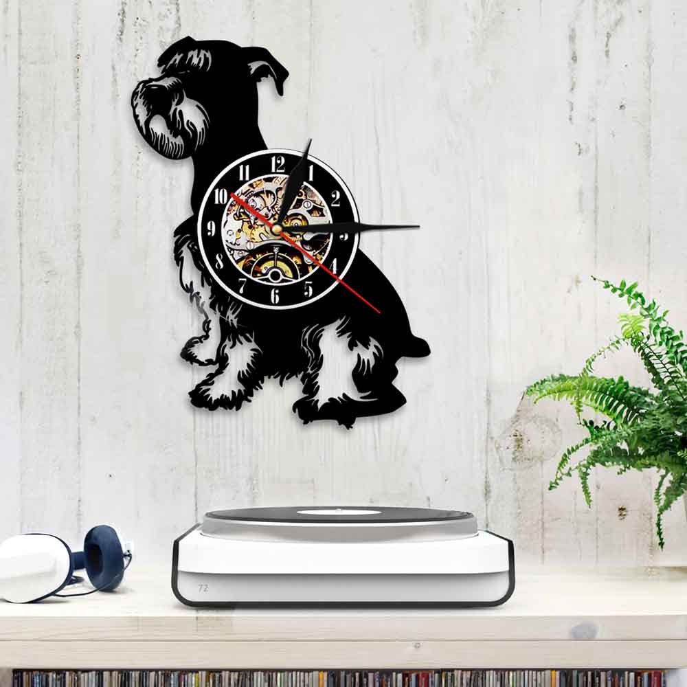 Dog vinyl record wall clock