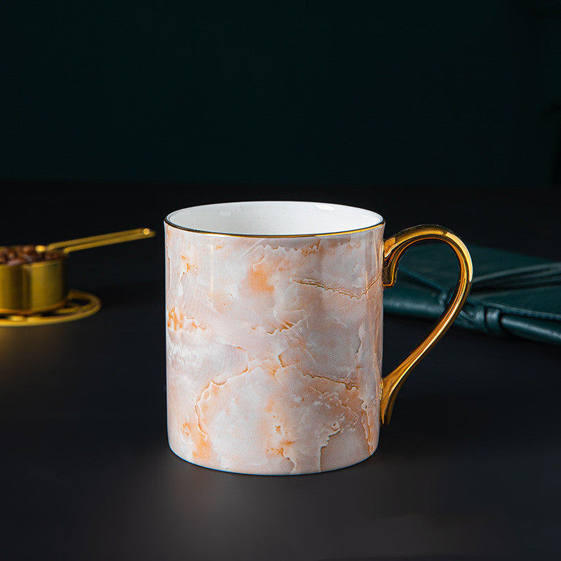 Ceramic Water Cup Large Capacity Spoon With Lid Gift Couple Cups