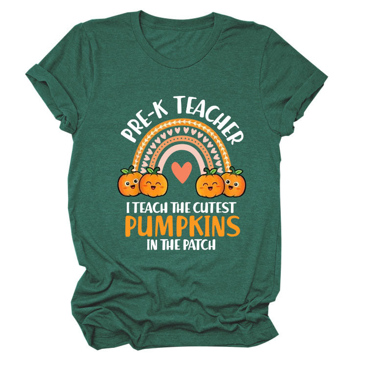 Pumpkin Love Rainbow Halloween Short Sleeve T-Shirt