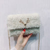 Plush woven shoulder bag