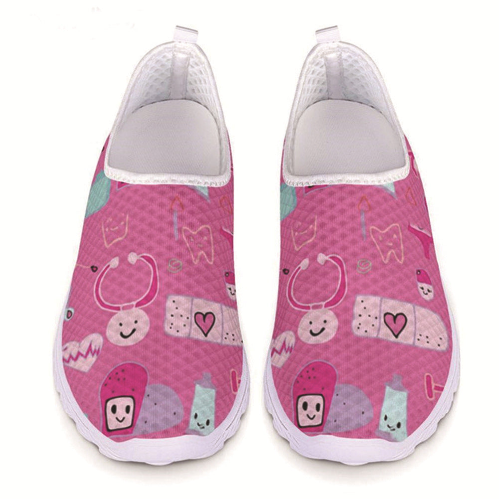 Nurse cartoon printed shoes