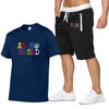 Cotton T-shirt fashion print short sleeve